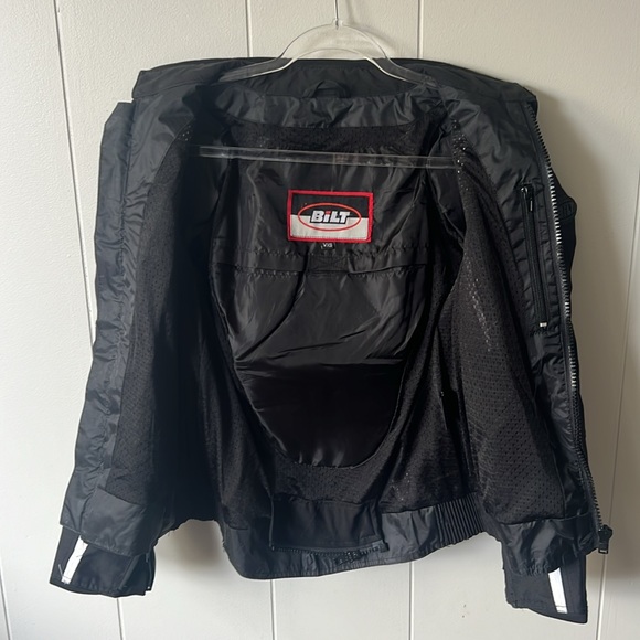 BILT BLM 2 WOMEN'S BLACK POLYESTER BIKER JACKET BANDED COLLAR ZIP-UP SIZE XS - Picture 6 of 10